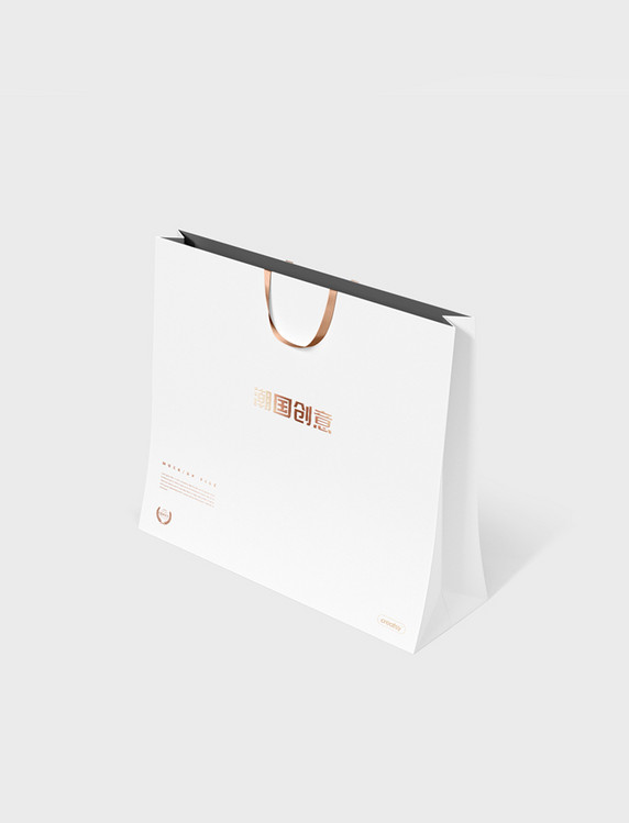 礼品袋包装袋纸袋模板展示白色简约样机