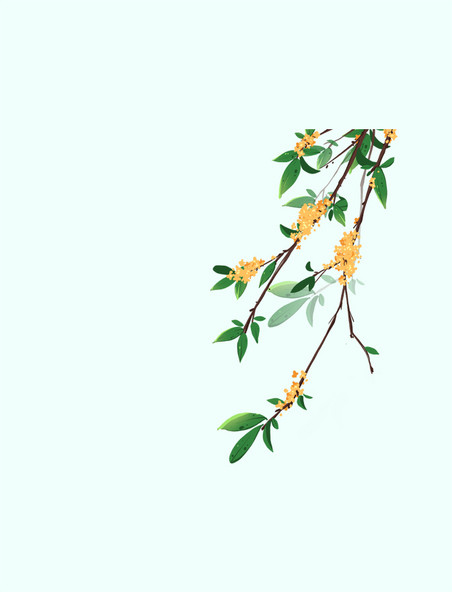 中秋节精致下垂的桂花装饰元素