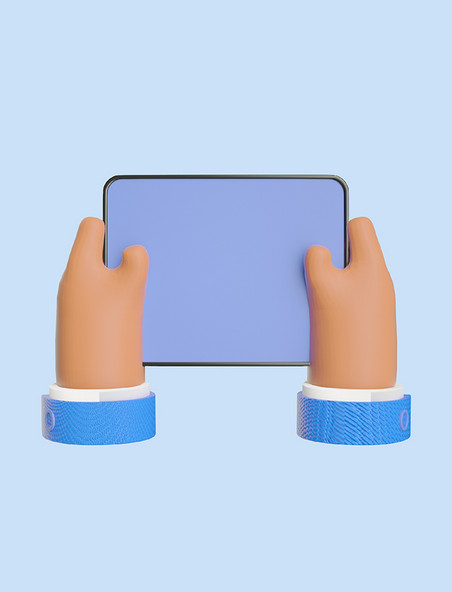 手握平板3D立体手拿ipad屏幕