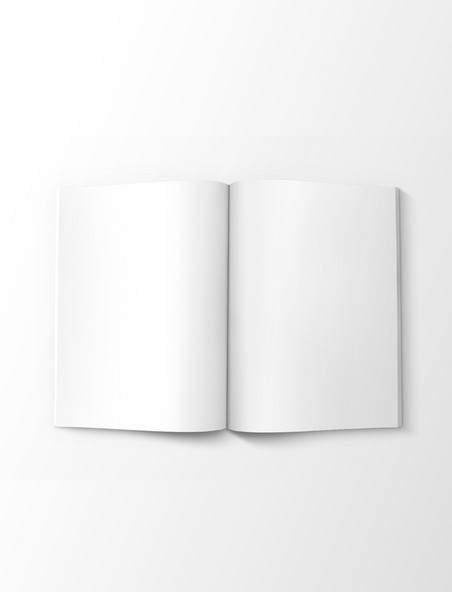 竖版打开书籍白色简洁样机