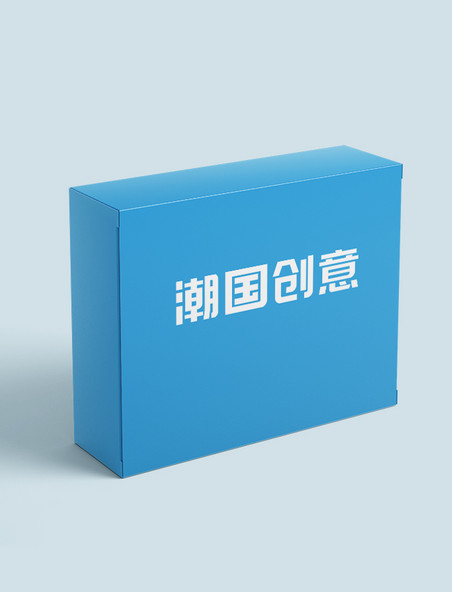 包装盒展示蓝色盒子包装样机