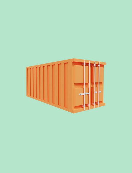 3DC4D立体橘色集装箱