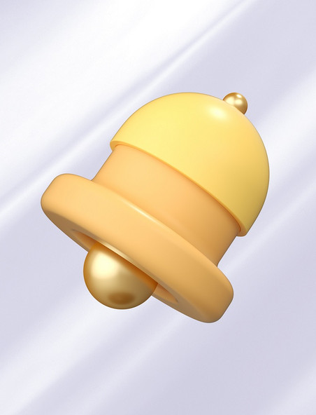 3D立体C4D金色铃铛响铃元素