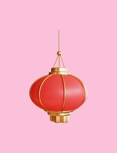 3D新年灯笼红色喜庆装饰春节年货节