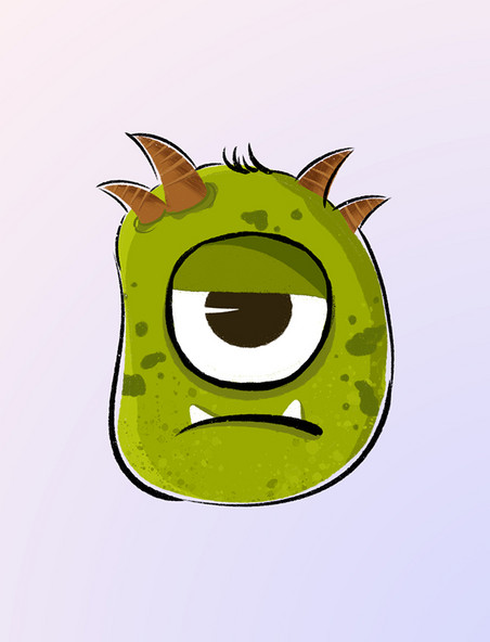 创意小怪兽卡通英文字母d怪兽创意设计