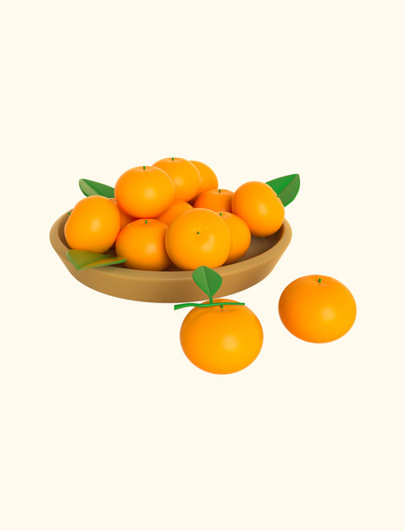 3d立体橘子寒露食物元素