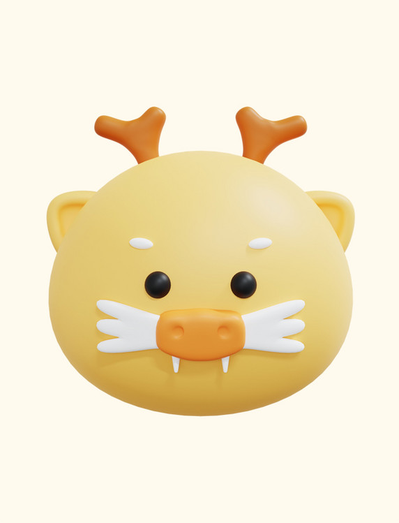 3D立体十二生肖龙头像元素