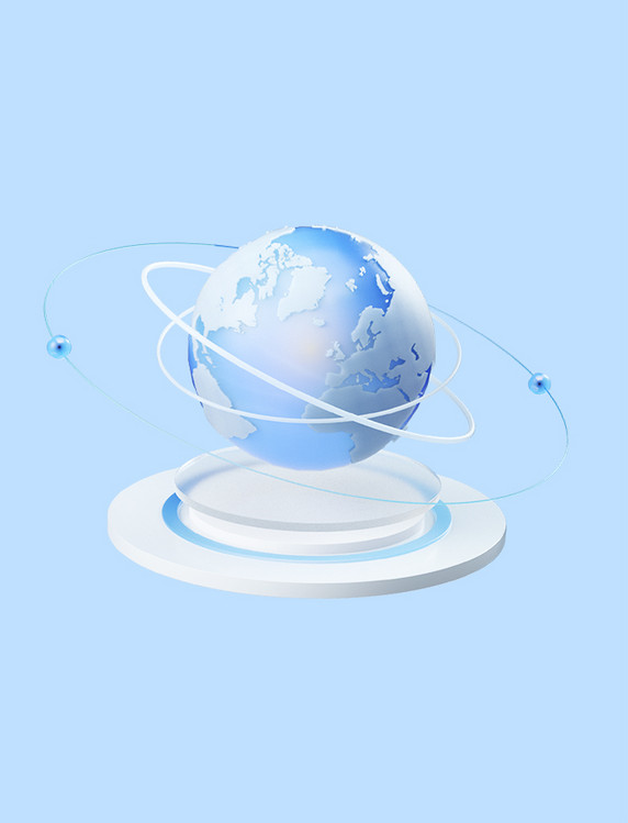 3d立体商务信息科技互联网金融立体地球图标