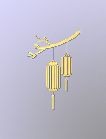 金色喜庆创意灯笼挂饰新年植物灯笼春节金色浮雕吊饰