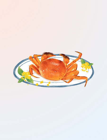餐饮美食创意秋分河鲜螃蟹元素