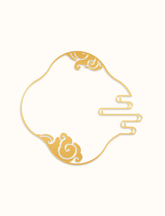 极简立体金色浮雕花纹边框中式国潮中国风元素