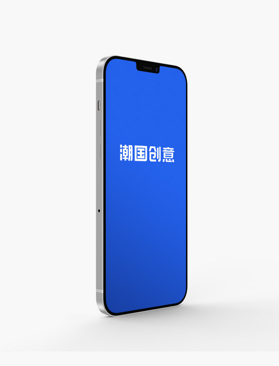 蓝色简约样机iPhone12样机苹果12样机智能手机模板展示图片设计