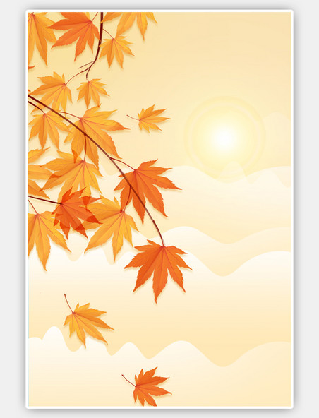 秋季枫叶橙色背景