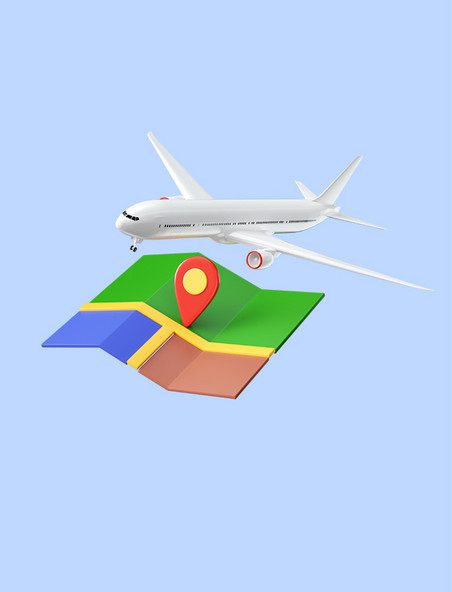 3d全球化地图飞机元素旅游地图行程机票旅行地图导航