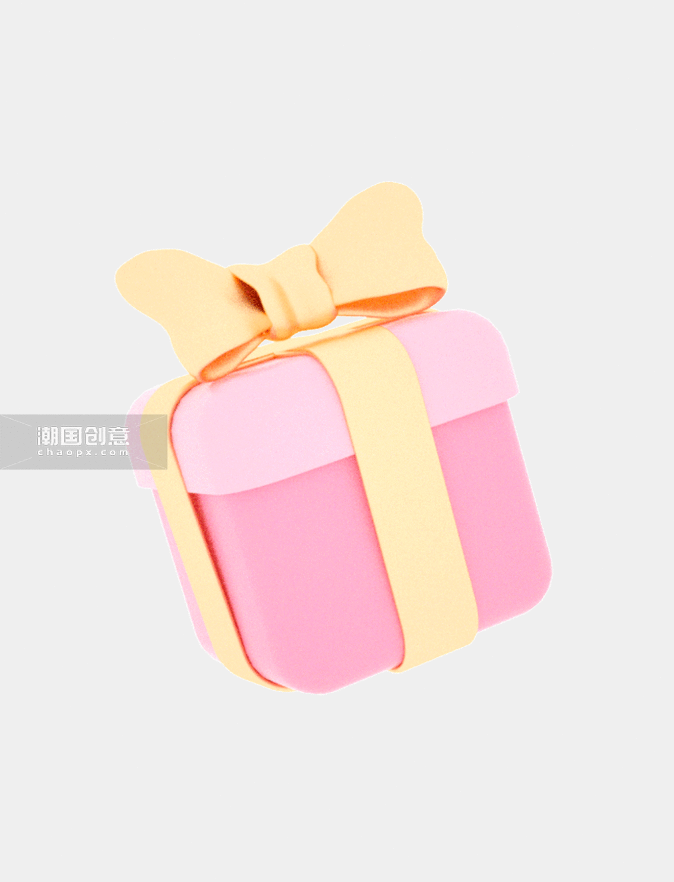 立体3D七夕情人节浪漫粉色礼品盒礼物C4D