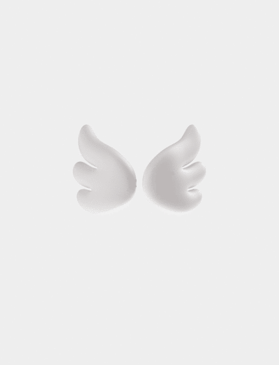 3D立体挥动的白色天使翅膀动图gif