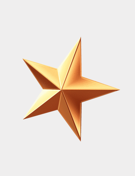 3D立体五角星星星黄色C4D