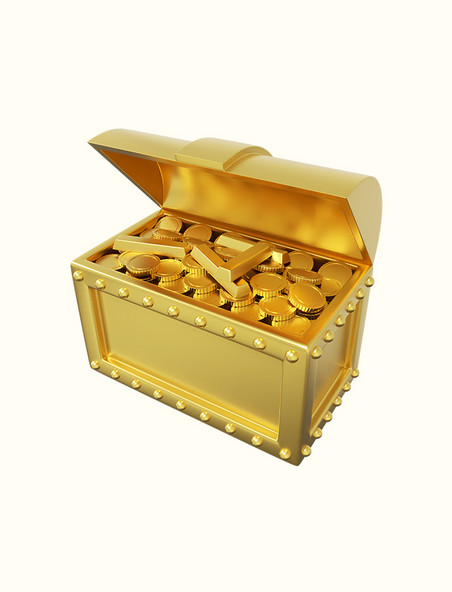 3D立体金币金条金钱宝箱钱币