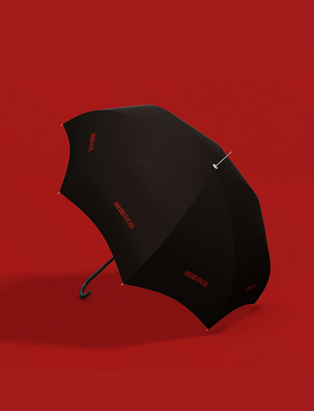 品牌展示雨伞文创黑色简洁样机