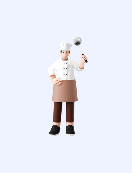 3D立体厨师人物