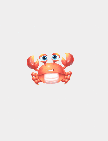 可爱小动物螃蟹钳没了钱没了表情包