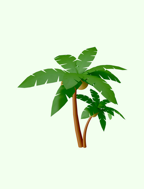 3D夏天夏季椰子树椰树植物树木元素