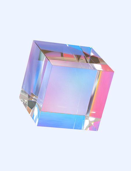 C4D3D立体几何透明立方体图形