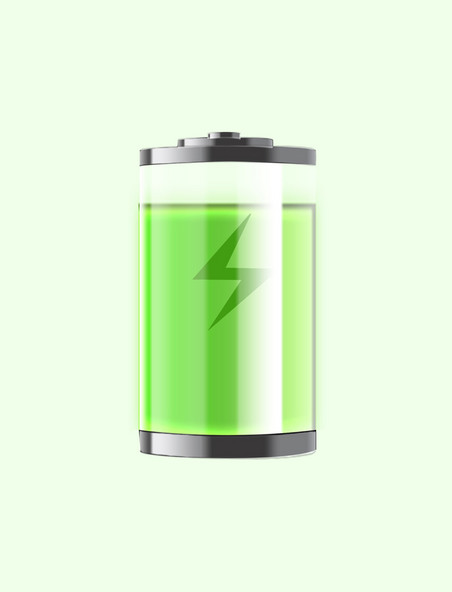 绿色闪电标志环保电池图标