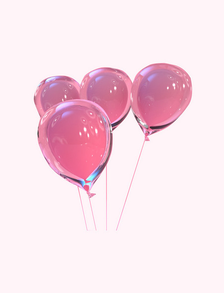 情人节温馨浪漫粉色气球元素