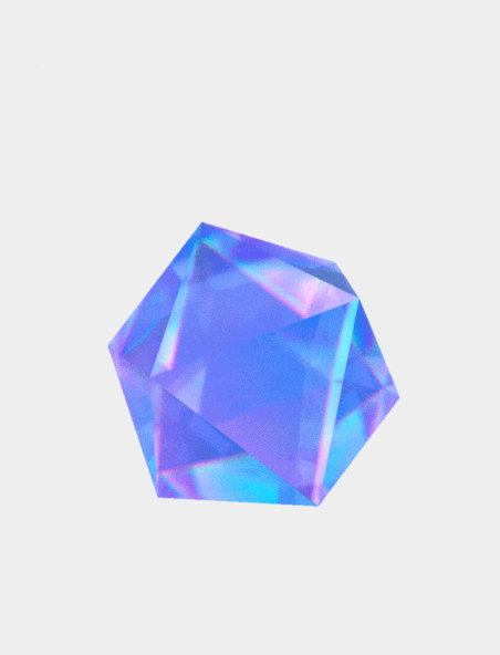 3D玻璃几何炫彩宝石立体动图gif