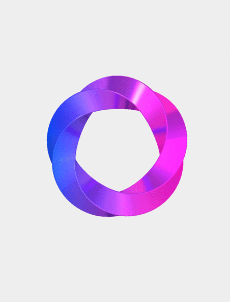 3D莫比斯环紫色立体色彩几何渐变动图gif
