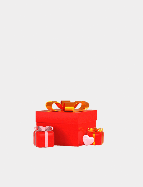 C4D立体3D红色礼物盒爱心弹出礼物盒动图gif