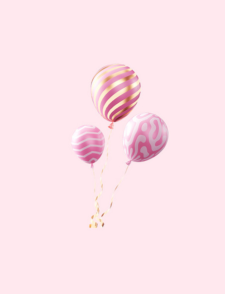 3d立体装饰粉色气球