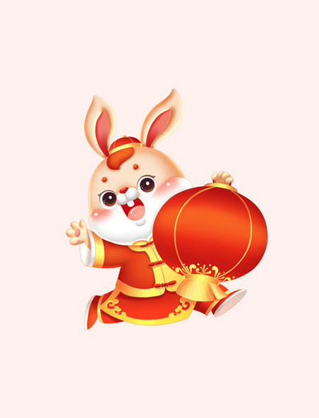 兔年兔子红灯笼新年春节新春喜庆提灯笼元素
