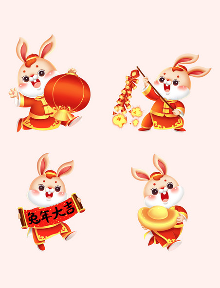 兔年兔子新春新年春节过年元素