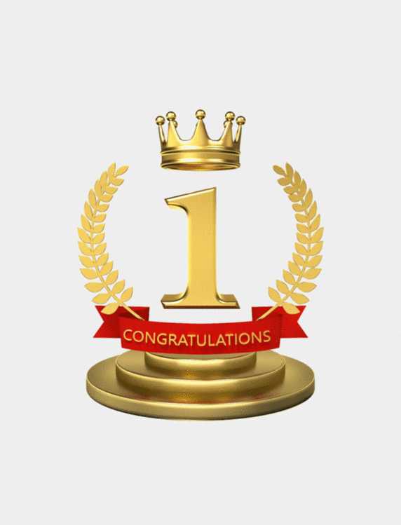 3d立体金色皇冠第一名冠军颁奖动图gif