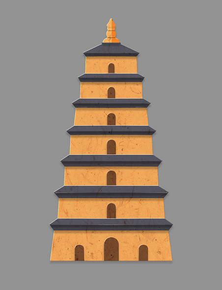 立体剪纸剪纸风中式建筑中国风古建筑宝塔