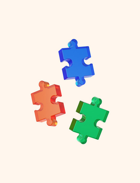 3DC4D立体彩色拼图拼块元素