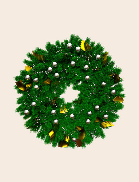 圣诞挂饰圈立体3D装饰元素