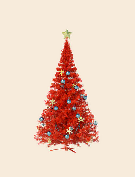 圣诞圣诞节圣诞树庆祝立体3D装饰元素