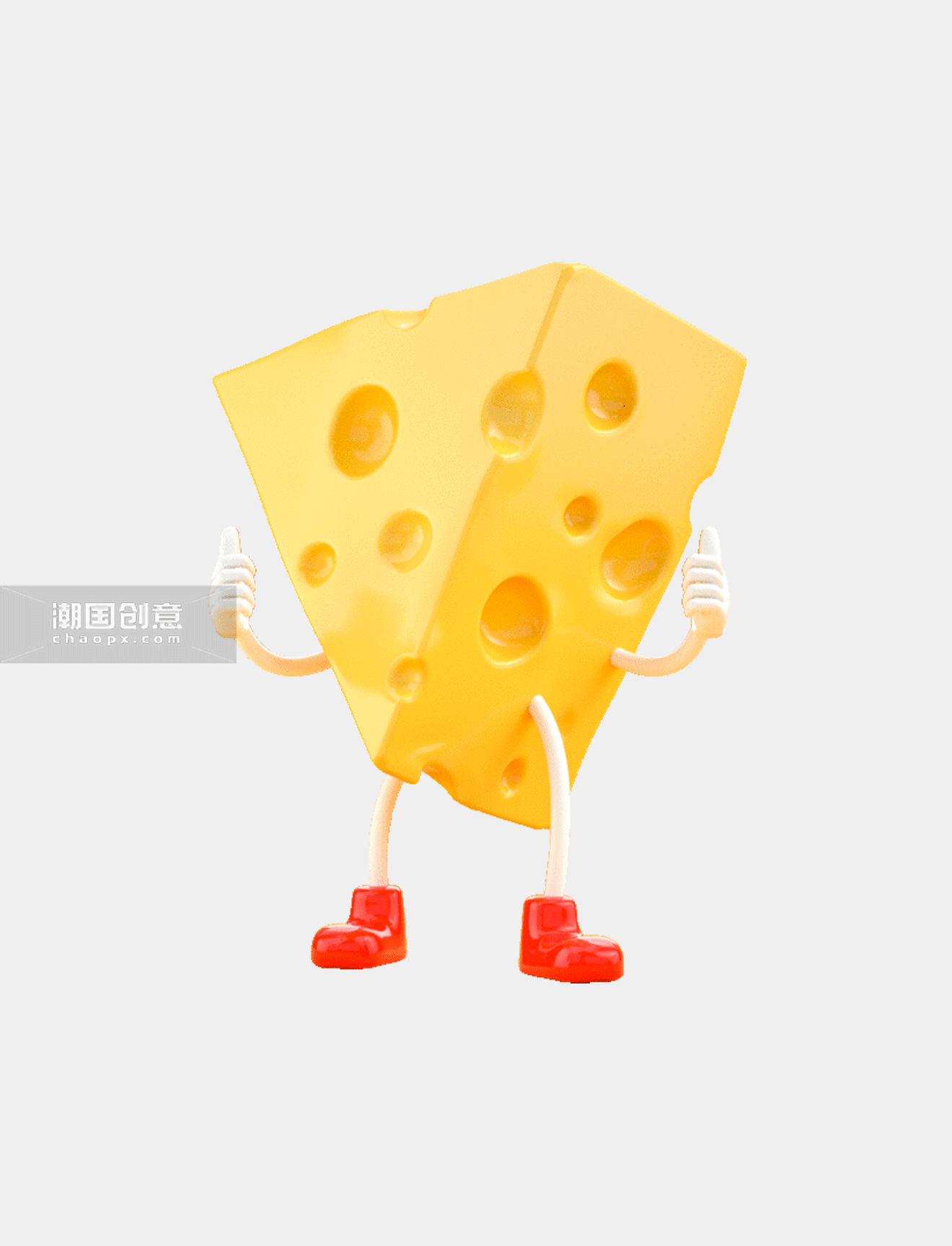 3D食物拟人奶酪芝士动图gif