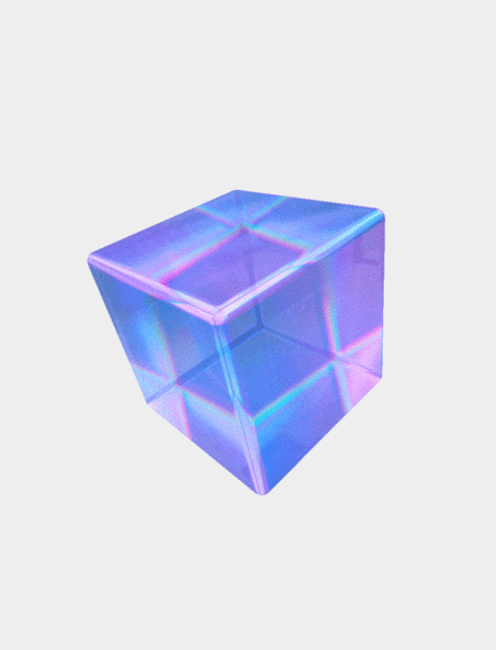 玻璃3D立体炫彩立方体几何形状动图gif
