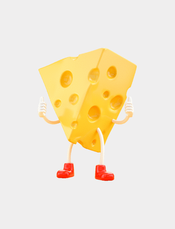 3D食物拟人奶酪芝士动图gif