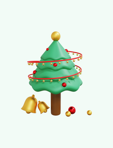 3D立体圣诞圣诞节铃铛圣诞树