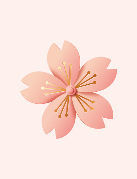 3D立体粉色新式雕花樱花