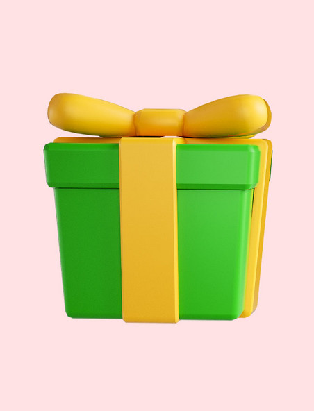 3d圣诞节C4D圣诞礼物绿色礼盒