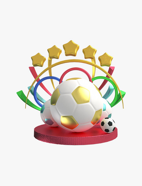 3D立体 足球装饰促销图案