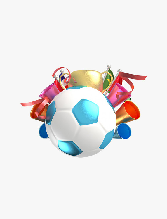 3D立体足球促销装饰图案