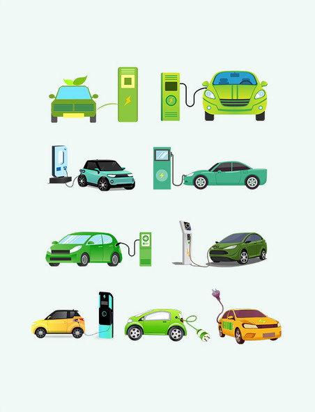 卡通充电式新能源汽车
