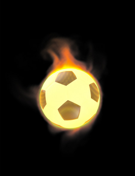  仿真风格一颗燃烧的火焰足球